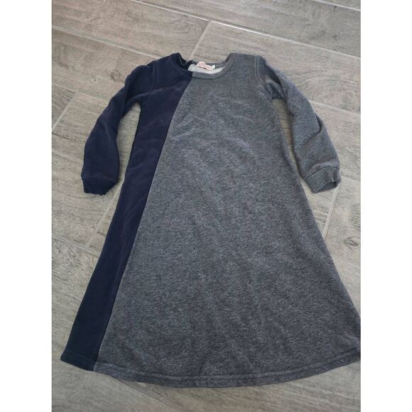 Girls Tottini Long Sleeve Gray and Blue Color‎ Block Dress Size 6 - Picture 1 of 5